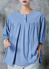 Load image into Gallery viewer, DIY Blue Oversized Cotton Shirt Tops Summer