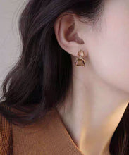 Load image into Gallery viewer, DIY Brown Copper Overgild Crystal Drop Earrings