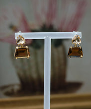 Load image into Gallery viewer, DIY Brown Copper Overgild Crystal Drop Earrings