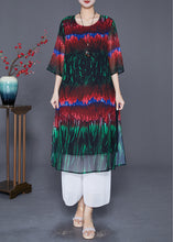 Load image into Gallery viewer, DIY Colorblock Print Side Open Chiffon Long Dress Half Sleeve