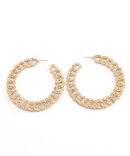 Load image into Gallery viewer, DIY Gold Alloy Inlaid Zircon C Shaped Hoop Earrings