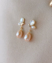 Load image into Gallery viewer, DIY Gold Sterling Silver Overgild Drip Pearl Butterfly Drop Earrings