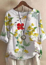 Load image into Gallery viewer, DIY Green O Neck Print Patchwork Cotton T Shirts Tops Summer