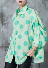 Load image into Gallery viewer, DIY Green Oversized Wrinkled Cotton Blouses Spring