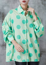 Load image into Gallery viewer, DIY Green Oversized Wrinkled Cotton Blouses Spring