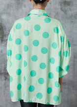 Load image into Gallery viewer, DIY Green Oversized Wrinkled Cotton Blouses Spring