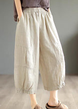 Load image into Gallery viewer, DIY Orange Ruffled Pockets Patchwork Linen Wide Leg Pants Summer