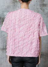 Load image into Gallery viewer, DIY Pink Tasseled Double Breast Chiffon Shirt Tops Summer