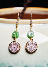 Load image into Gallery viewer, DIY Purple Zircon Classy Jade Drop Earrings