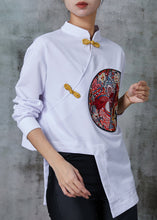 Load image into Gallery viewer, DIY White Asymmetrical Embroidered Cotton Blouses Spring