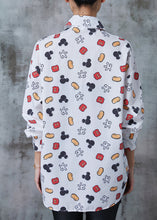 Load image into Gallery viewer, DIY White Oversized Print Cotton Blouse Top Spring