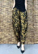 Load image into Gallery viewer, DIY Yellow Pockets Print Elastic Waist Harem Pants Summer