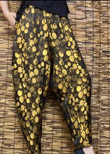 Load image into Gallery viewer, DIY Yellow Pockets Print Elastic Waist Harem Pants Summer