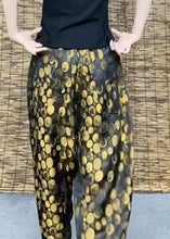 Load image into Gallery viewer, DIY Yellow Pockets Print Elastic Waist Harem Pants Summer