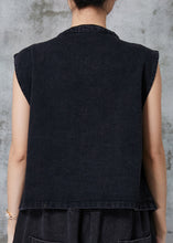 Load image into Gallery viewer, Diy Black Asymmetrical Patchwork Denim Two Piece Suit Set Spring