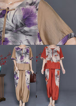 Load image into Gallery viewer, Diy Khaki Oversized Patchwork Tassel Linen Women Sets 2 Pieces Summer