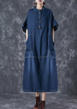 Load image into Gallery viewer, Diy Navy Oversized Patchwork Denim Vacation Dresses Summer