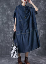 Load image into Gallery viewer, Diy Navy Oversized Patchwork Denim Vacation Dresses Summer