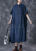 Load image into Gallery viewer, Diy Navy Oversized Patchwork Denim Vacation Dresses Summer