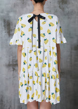 Load image into Gallery viewer, Diy Yellow Oversized Print Cotton Mini Dress Summer