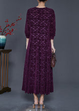 Load image into Gallery viewer, Dull Purple Silm Fit Lace Vestidos Dresses Exra Large Hem Spring