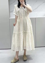 Load image into Gallery viewer, Elegant Apricot Ruffled Button Cotton Shirts Dresses Summer