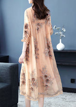 Load image into Gallery viewer, Elegant Beige Lace Up Jacquard Silk Holiday Dress Long Sleeve