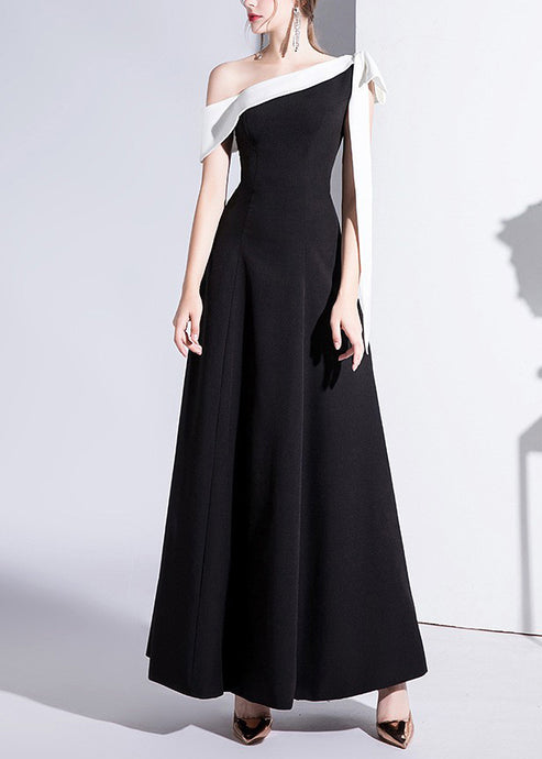 Elegant Black One Shoulder Party Dress Summer