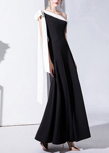 Elegant Black One Shoulder Party Dress Summer