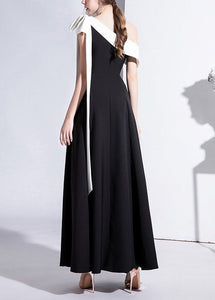 Elegant Black One Shoulder Party Dress Summer