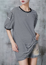 Load image into Gallery viewer, Elegant Black Oversized Striped Cotton Tank Tops Summer