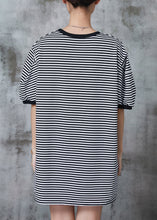 Load image into Gallery viewer, Elegant Black Oversized Striped Cotton Tank Tops Summer