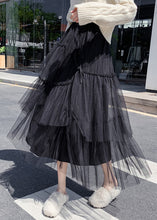 Load image into Gallery viewer, Elegant Black Ruffled High Waist Tulle Skirt Summer