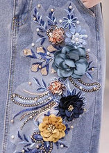 Load image into Gallery viewer, Elegant Blue Asymmetrical Patchwork Tassel Hole Denim Skirts Summer