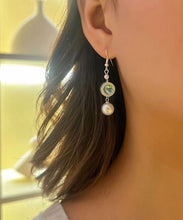 Load image into Gallery viewer, Elegant Blue Copper Overgild Inlaid Zircon Crystal Pearl Tassel Drop Earrings