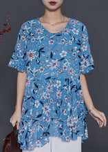 Load image into Gallery viewer, Elegant Blue Print Silm Fit Chiffon Shirt Summer