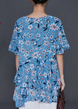 Load image into Gallery viewer, Elegant Blue Print Silm Fit Chiffon Shirt Summer