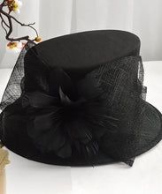 Load image into Gallery viewer, Elegant Brown Bow Feather Linen Bucket Hat