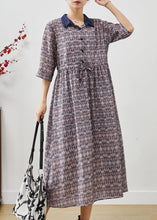 Load image into Gallery viewer, Elegant Cinched Print Cotton Long Dress Half Sleeve