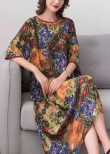 Load image into Gallery viewer, Elegant Colorblock O Neck Print Patchwork Chiffon Dress Summer