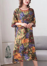 Load image into Gallery viewer, Elegant Colorblock O Neck Print Patchwork Chiffon Dress Summer