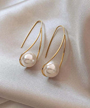 Load image into Gallery viewer, Elegant Copper Overgild Pearl Drop Earrings