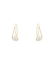 Load image into Gallery viewer, Elegant Copper Overgild Pearl Drop Earrings