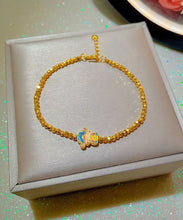 Load image into Gallery viewer, Elegant Gold Sterling Silver Overgild Mammon Charm Bracelet