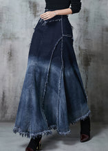 Load image into Gallery viewer, Elegant Gradient Color Patchwork Exra Large Hem Denim Skirt Spring