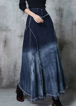 Load image into Gallery viewer, Elegant Gradient Color Patchwork Exra Large Hem Denim Skirt Spring