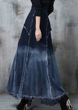 Load image into Gallery viewer, Elegant Gradient Color Patchwork Exra Large Hem Denim Skirt Spring