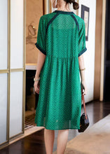 Load image into Gallery viewer, Elegant Green V Neck Print Chiffon Holiday Dress Summer