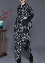 Load image into Gallery viewer, Elegant Grey Jacquard Patchwork Cotton Oriental Two Pieces Set Spring