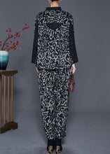 Load image into Gallery viewer, Elegant Grey Jacquard Patchwork Cotton Oriental Two Pieces Set Spring